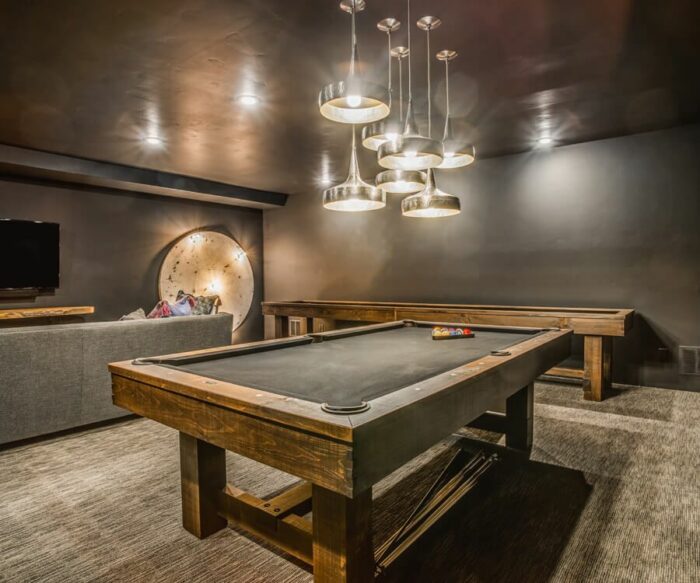 Breckenridge Pool Table Shuffleboard Room Setting Shuffleboard Close Up 2 - Bemister'S Pool &Amp; Patio